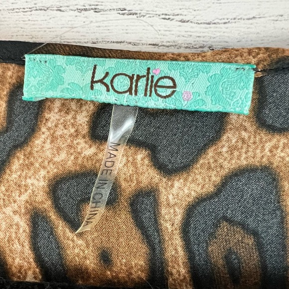 Karlie Leopard Print V Neck Long Sleeve Bodysuit Size S - Picture 8 of 9